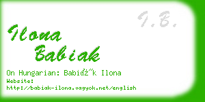 ilona babiak business card